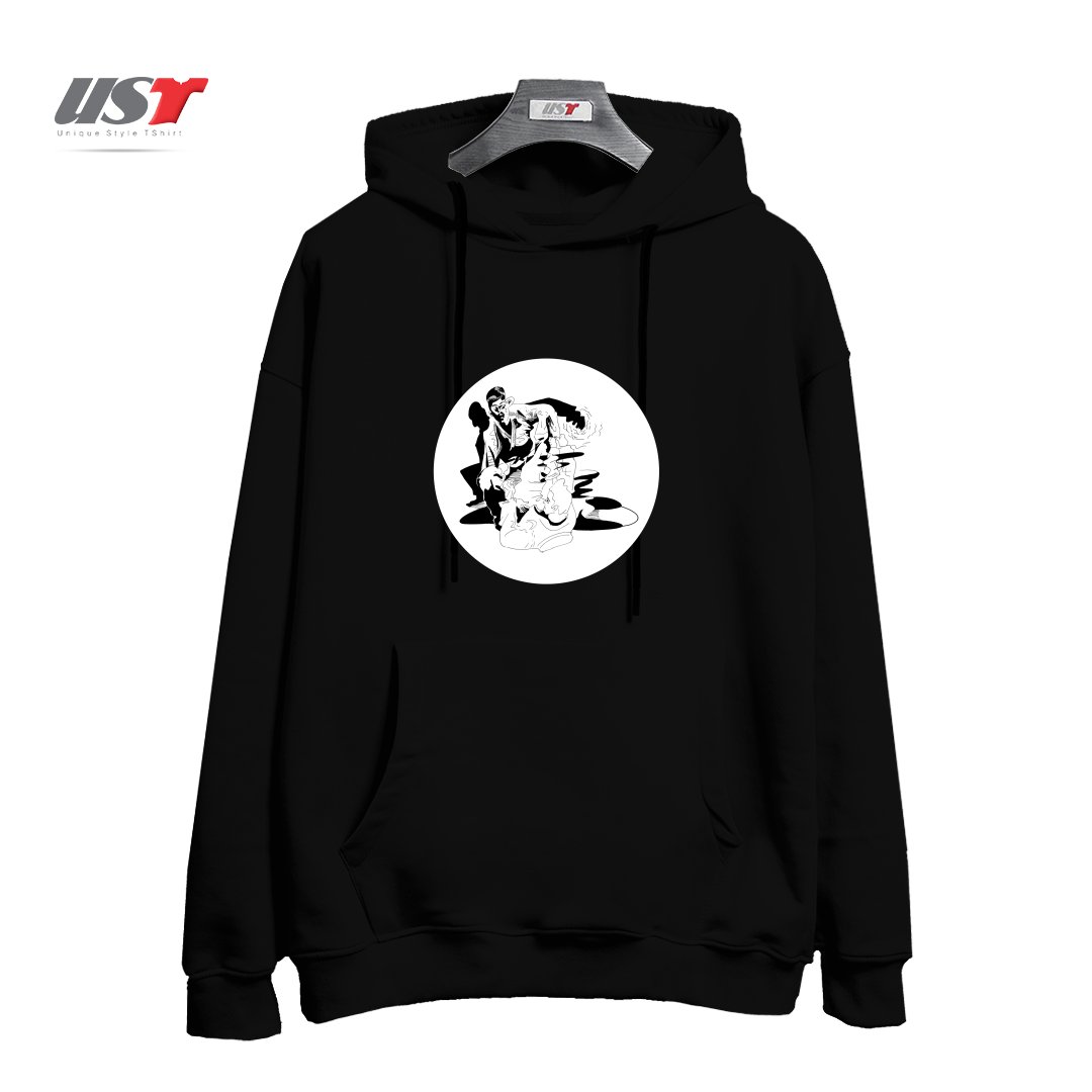 طرح BJJ SHADOW FIGHT هودی اورسایزرنگ مشکی