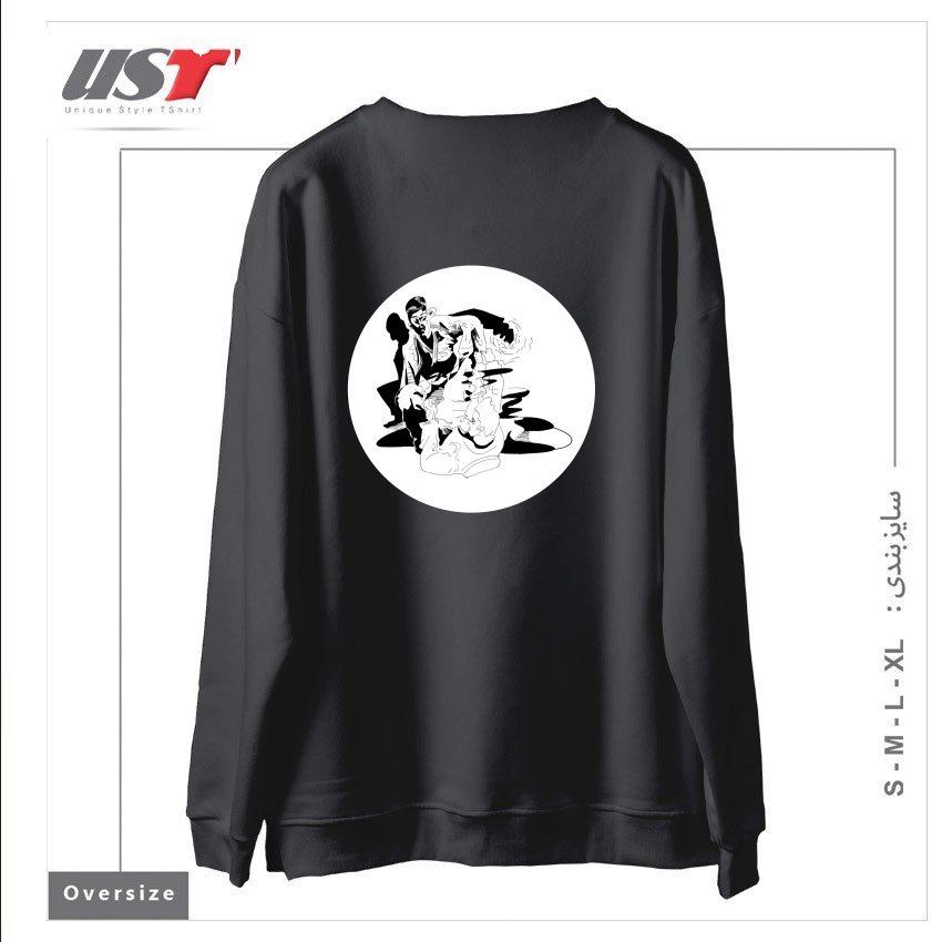 طرح BJJ SHADOW FIGHT سوییشرت اورسایزرنگ دودی