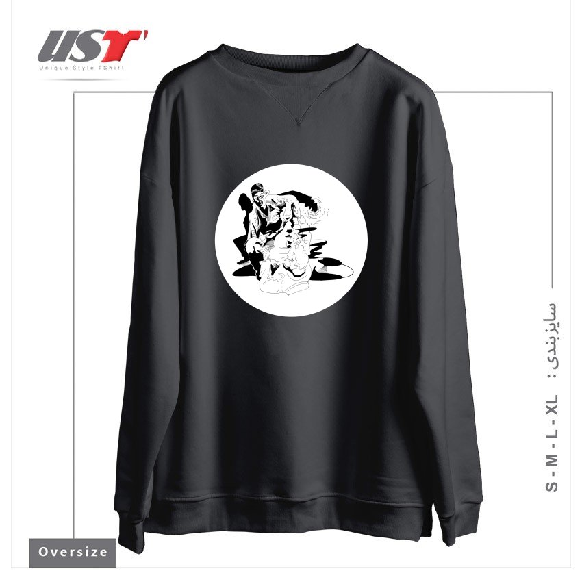 طرح BJJ SHADOW FIGHT سوییشرت اورسایزرنگ دودی