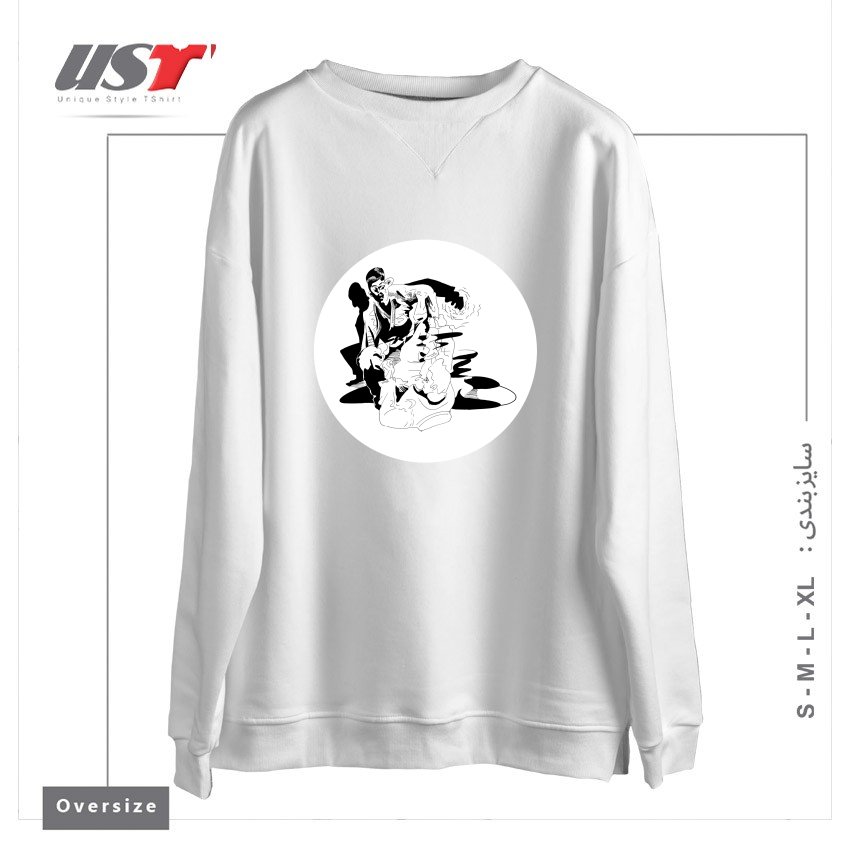 سوییشرت اورسایز طرح BJJ SHADOW FIGHT