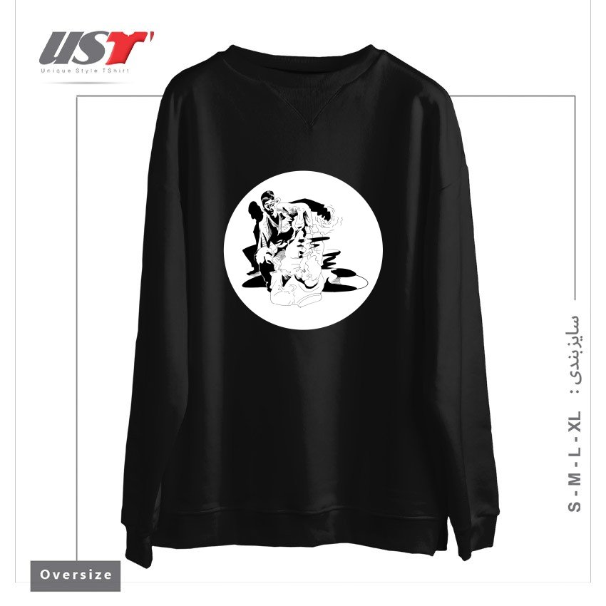 طرح BJJ SHADOW FIGHT سوییشرت اورسایزرنگ مشکی