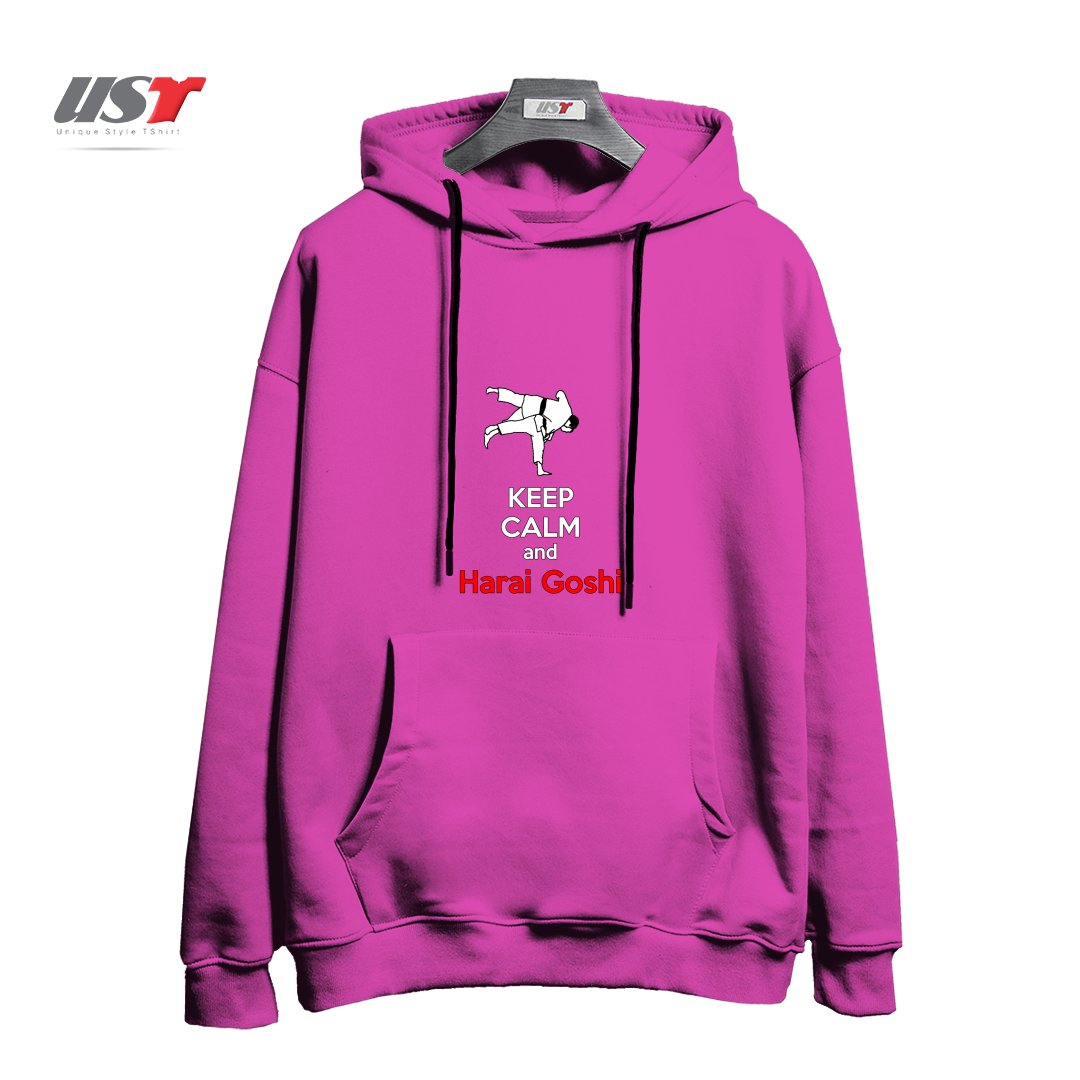 طرح KEEP CALM AND HARAI GOSHI هودی اورسایزرنگ صورتی