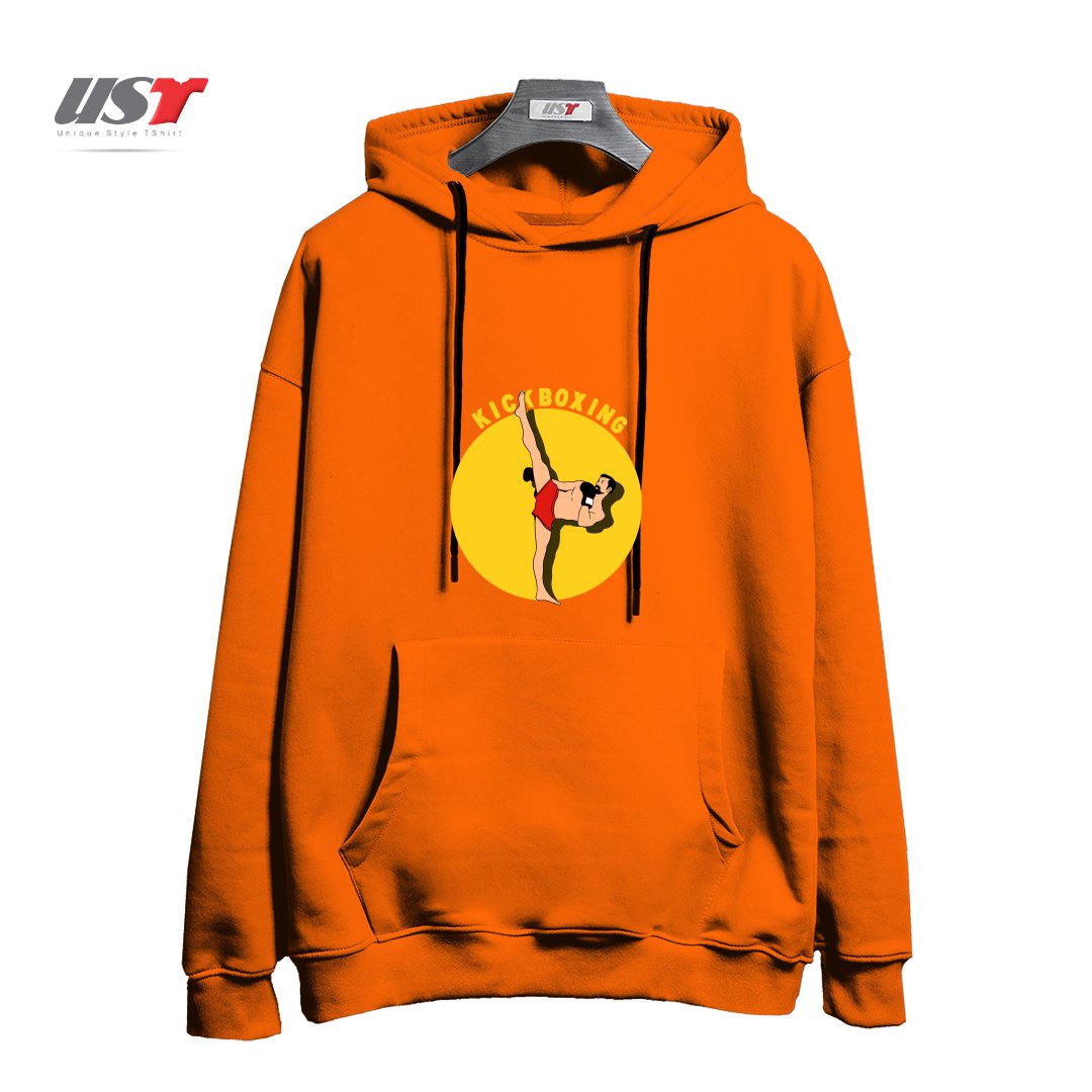 طرح KICK BOXING هودی اورسایزرنگ نارنجی