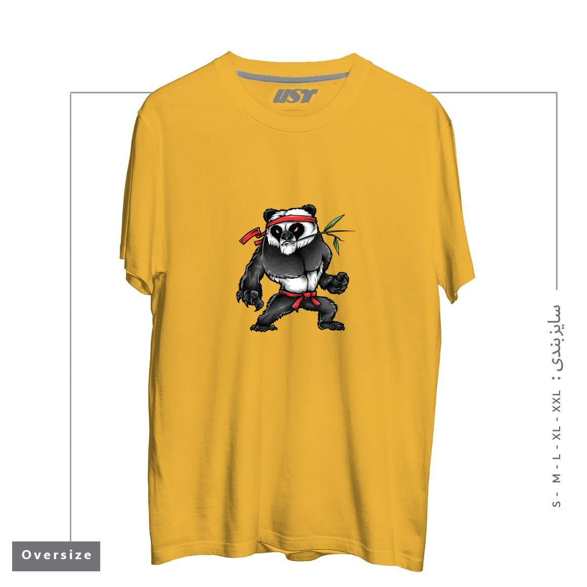 طرح KUNGFU PANDA تیشرت اورسایزرنگ خردلی