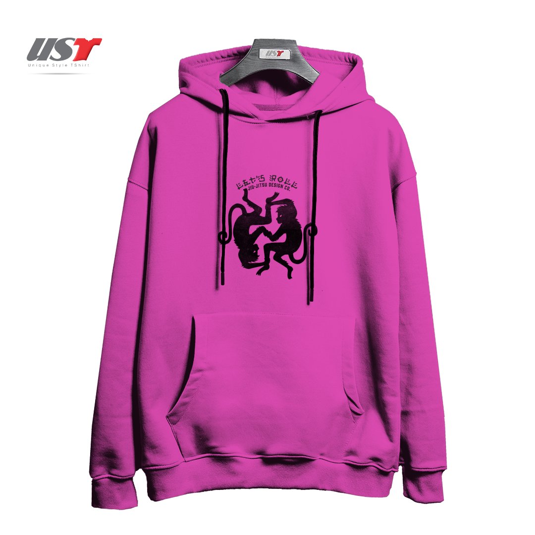 هودی اورسایز طرح LET'S ROLL GRAPPLING MONKEYS