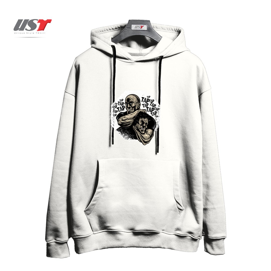 طرح MMA TAP OR NAP هودی اورسایزرنگ سفید