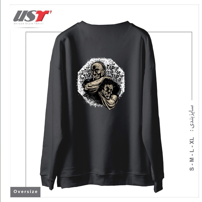 طرح MMA TAP OR NAP سوییشرت اورسایزرنگ دودی