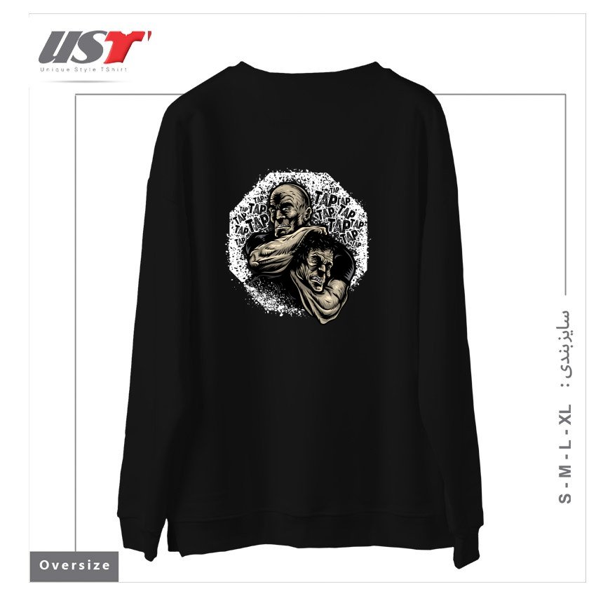 طرح MMA TAP OR NAP سوییشرت اورسایزرنگ مشکی