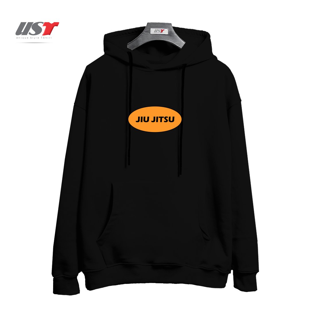 طرح ORANGE JIU JITSU هودی اورسایزرنگ مشکی