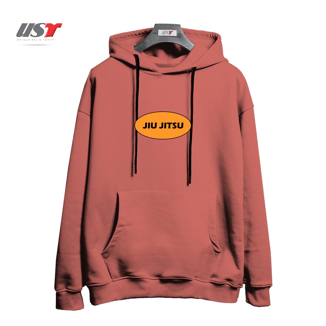 طرح ORANGE JIU JITSU هودی اورسایزرنگ آجری