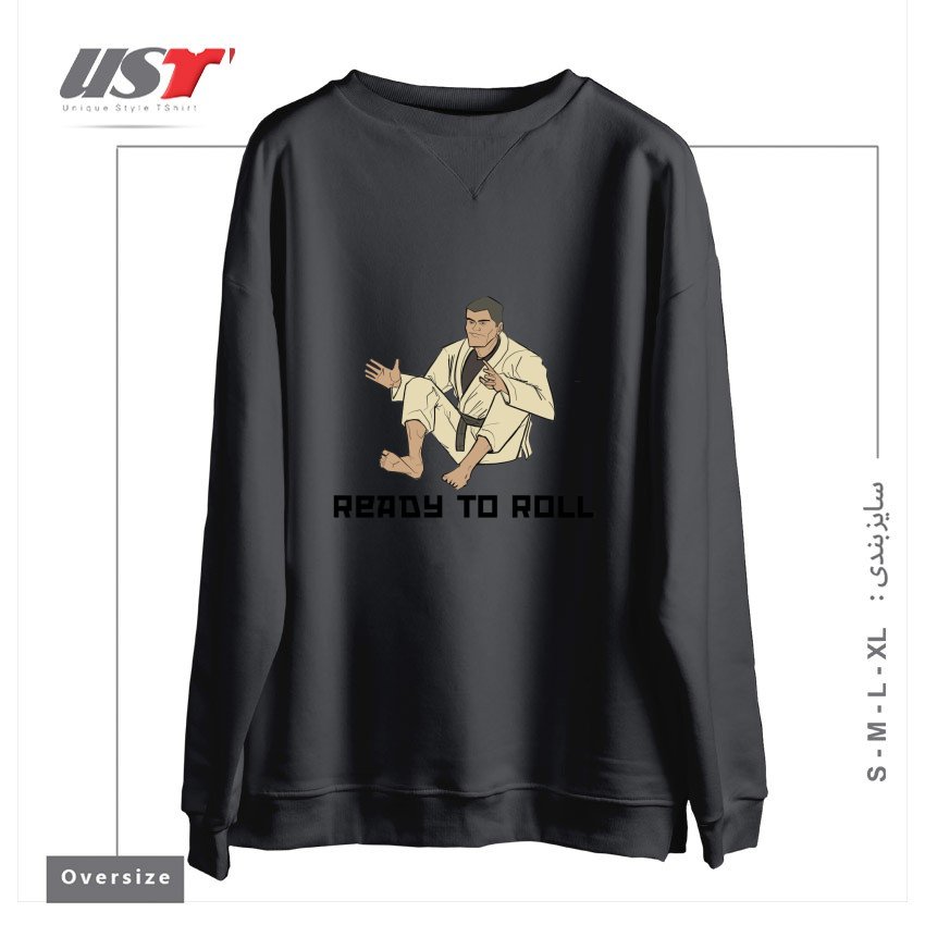 سوییشرت اورسایز طرح READY TO ROLL
