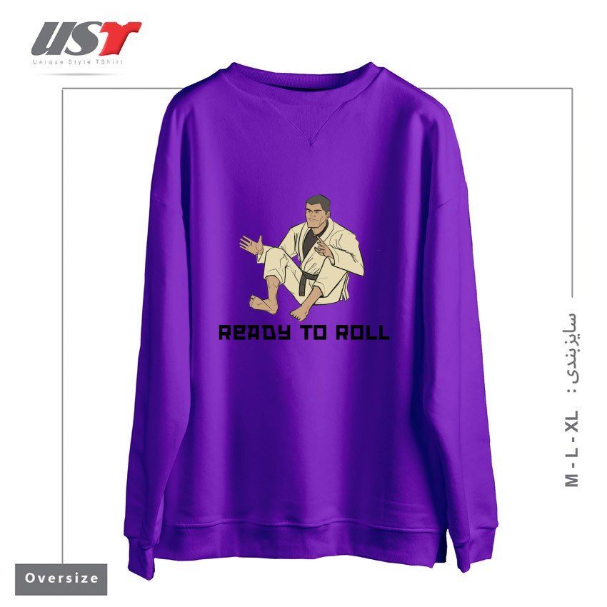سوییشرت اورسایز طرح READY TO ROLL