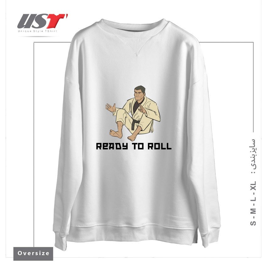 سوییشرت اورسایز طرح READY TO ROLL