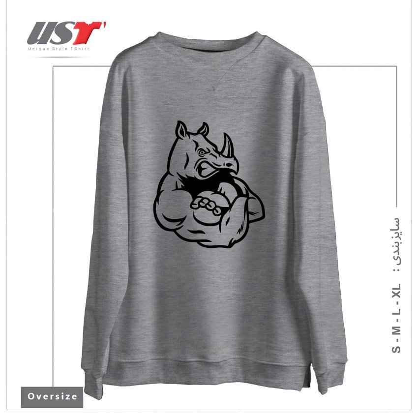سوییشرت اورسایز طرح RHINO MUSCLES MENS GYM TRAINING TOP BODYBUILDING MMA CROSSFIT WEIGHTS BODYBUILDING