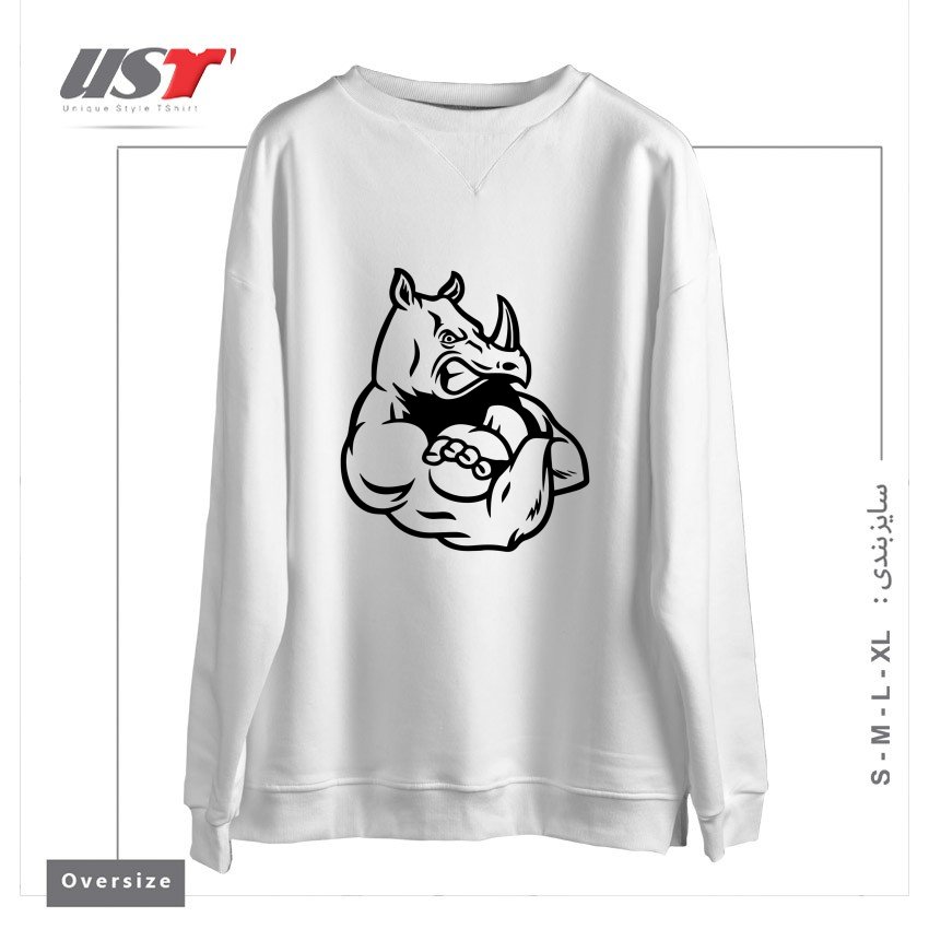 سوییشرت اورسایز طرح RHINO MUSCLES MENS GYM TRAINING TOP BODYBUILDING MMA CROSSFIT WEIGHTS BODYBUILDING