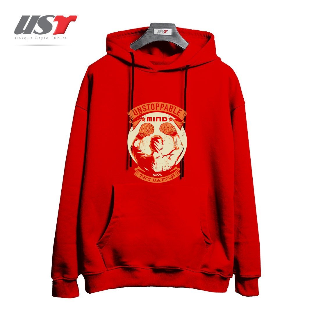 طرح UNSTOPPABLE! هودی اورسایزرنگ قرمز