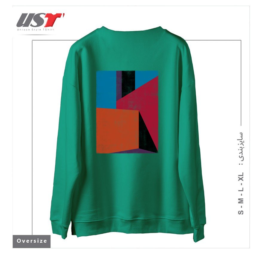 طرح BARRAGANIC سوییشرت اورسایزرنگ سبز سدری