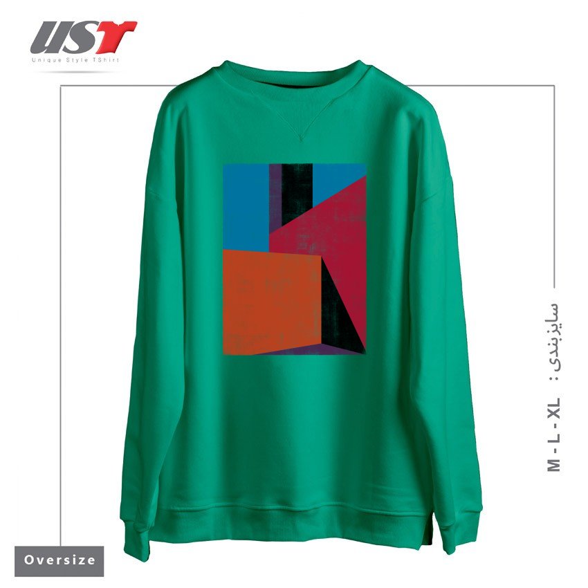 طرح BARRAGANIC سوییشرت اورسایزرنگ سبز سدری