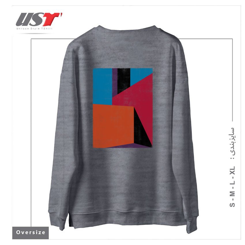 طرح BARRAGANIC سوییشرت اورسایزرنگ طوسی ملانژ