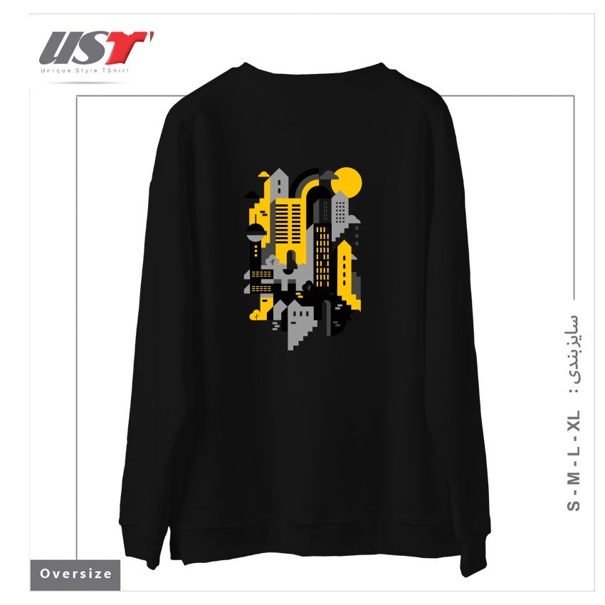 طرح CITY سوییشرت اورسایزرنگ مشکی