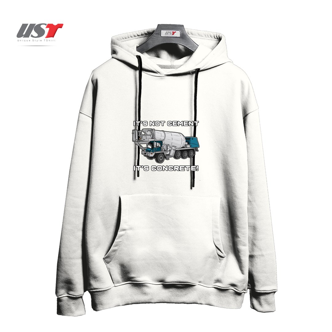 طرح CONCRETE TRUCK هودی اورسایزرنگ سفید