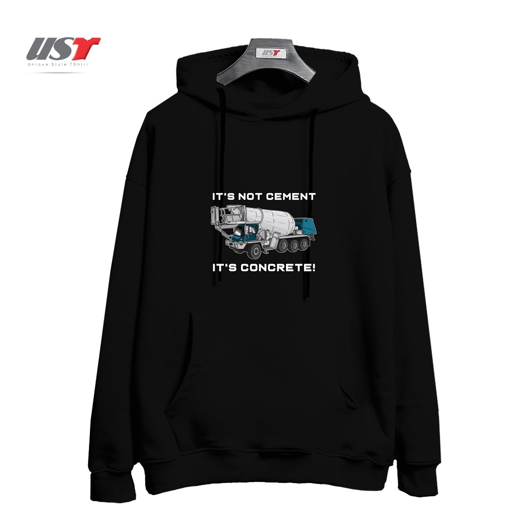 طرح CONCRETE TRUCK هودی اورسایزرنگ مشکی