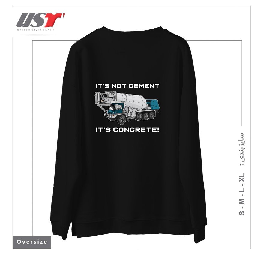 طرح CONCRETE TRUCK سوییشرت اورسایزرنگ مشکی