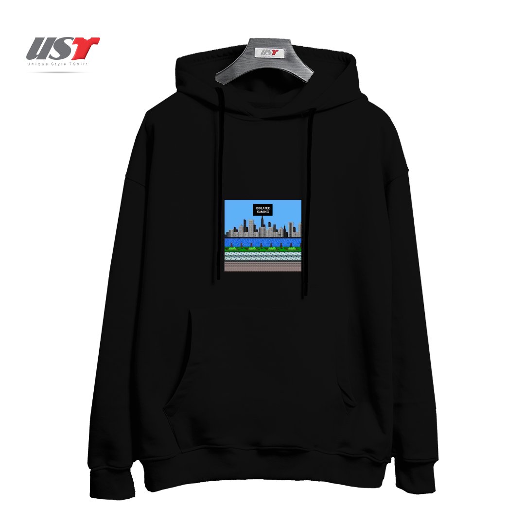 طرح ISOLATED GAMING هودی اورسایزرنگ مشکی