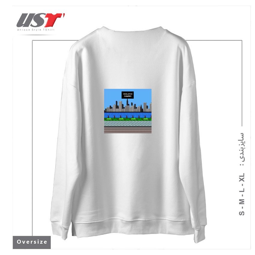 طرح ISOLATED GAMING سوییشرت اورسایزرنگ سفید