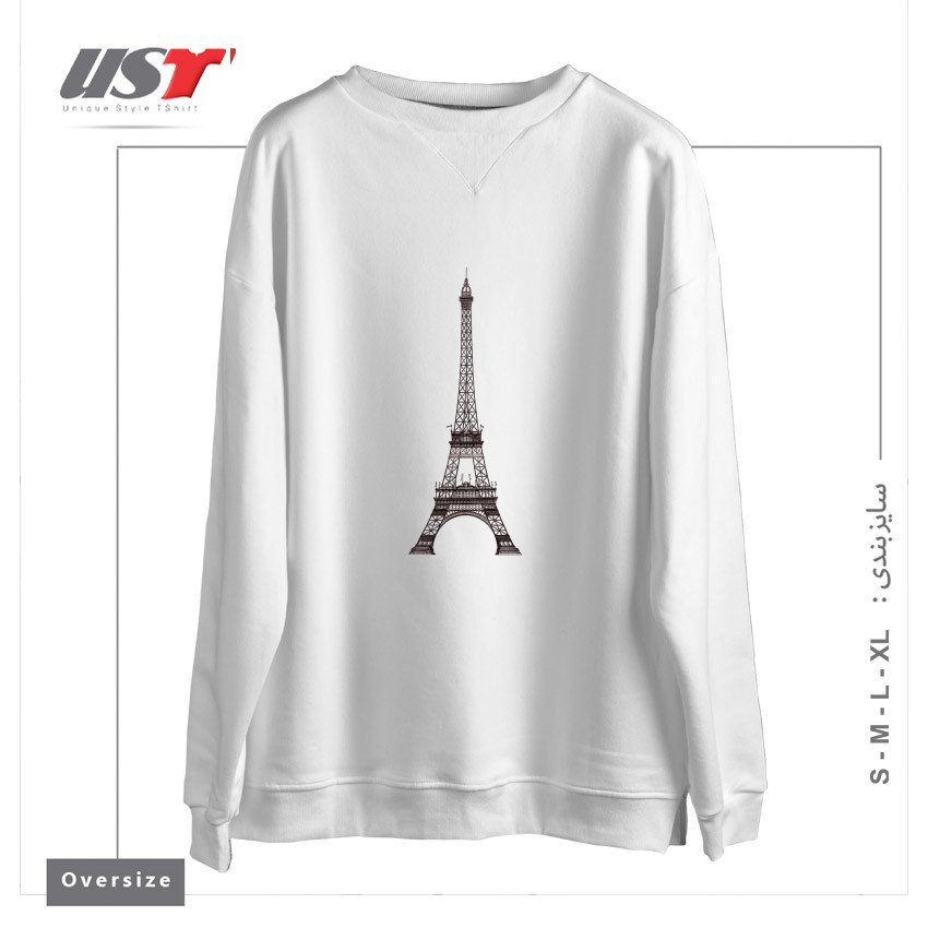 سوییشرت اورسایز طرح LA TOUR EIFFEL