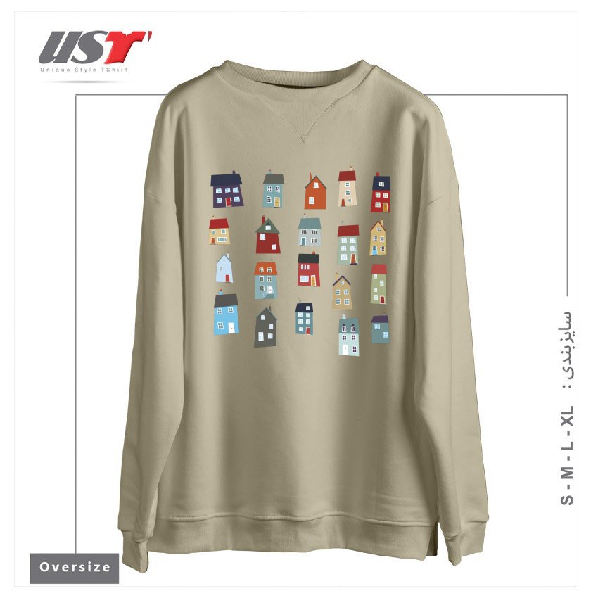 سوییشرت اورسایز طرح LITTLE HOUSES