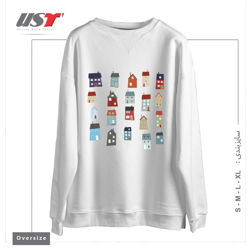 سوییشرت اورسایز طرح LITTLE HOUSES