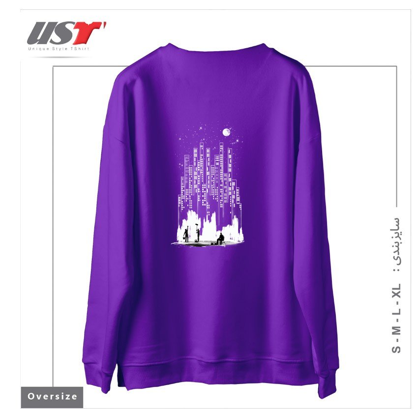 طرح MIDNIGHT PAINTER سوییشرت اورسایزرنگ بنفش