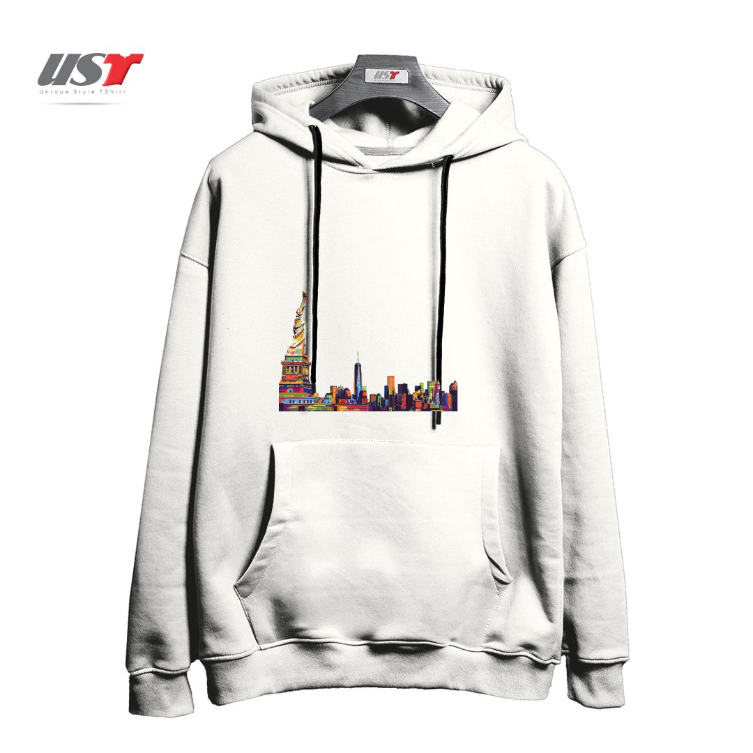 هودی اورسایز طرح NEW YORK SKYLINE