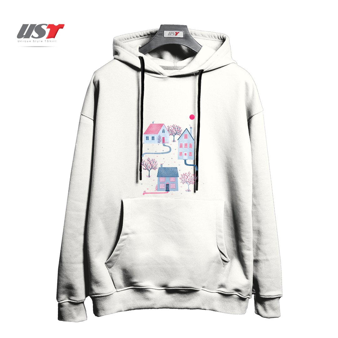 طرح SPRING IN TOWNSVILLE هودی اورسایزرنگ سفید