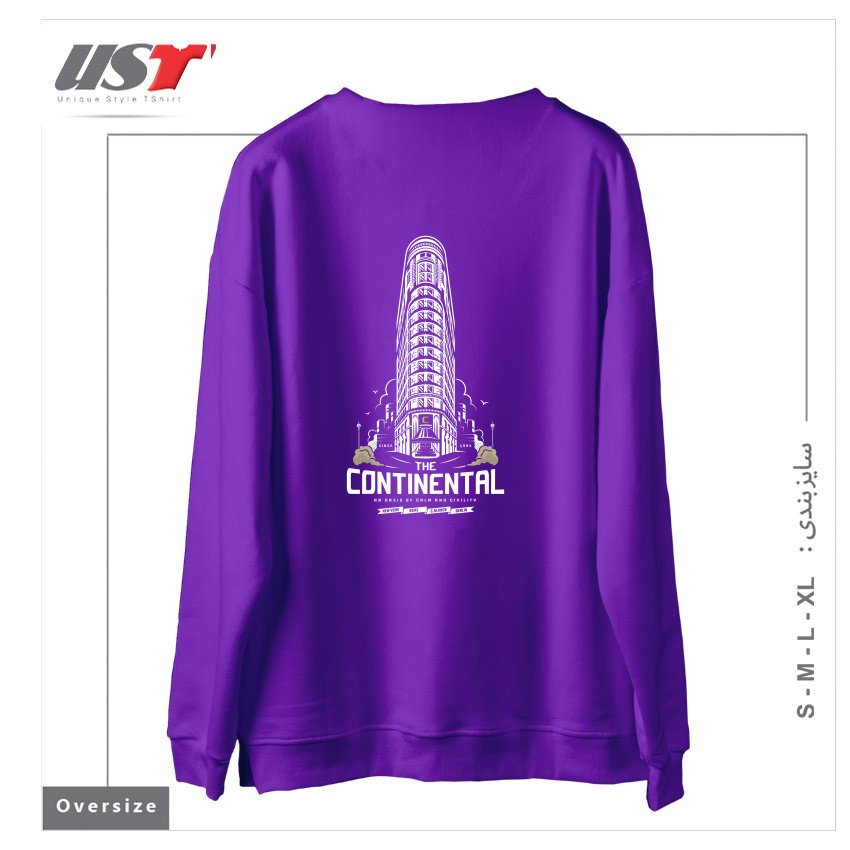 طرح THE CONTINENTAL سوییشرت اورسایزرنگ بنفش