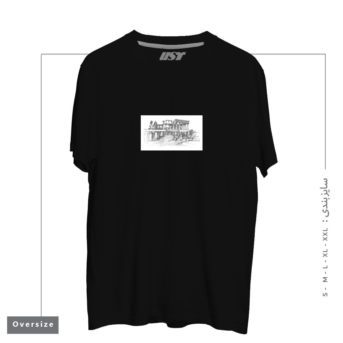 طرح THE TEMPLE OF APHAIA - T-SHIRT تیشرت اورسایزرنگ مشکی