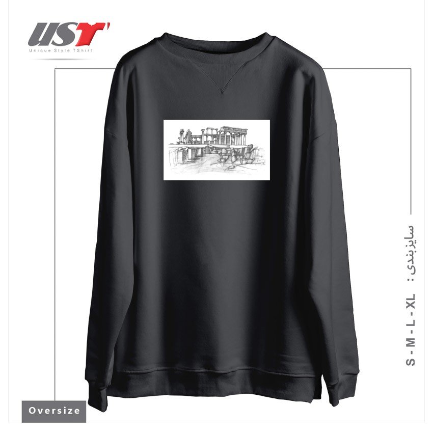 طرح THE TEMPLE OF APHAIA - T-SHIRT سوییشرت اورسایزرنگ دودی