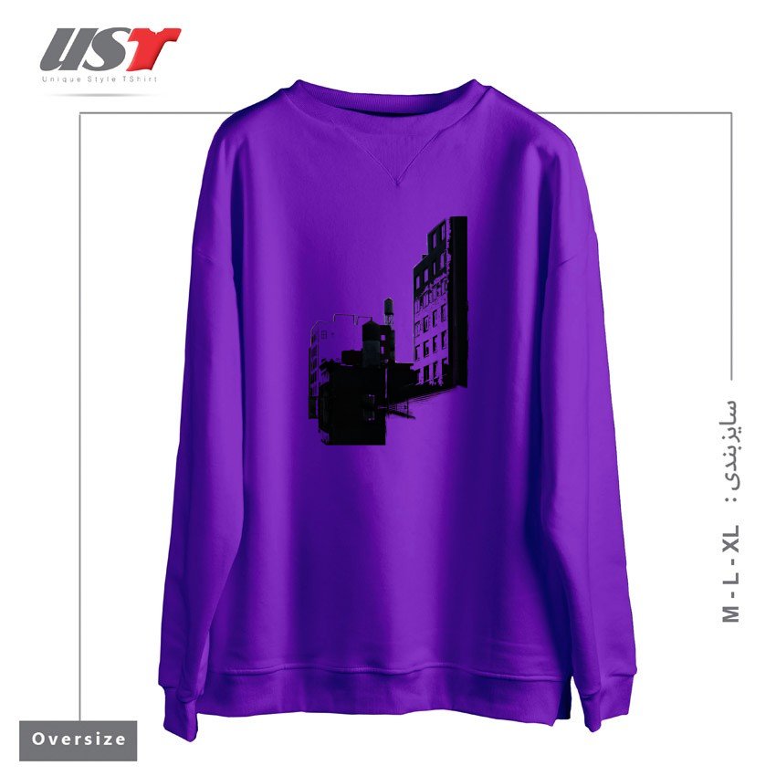 سوییشرت اورسایز طرح TOWER BUILDING OUTLINE