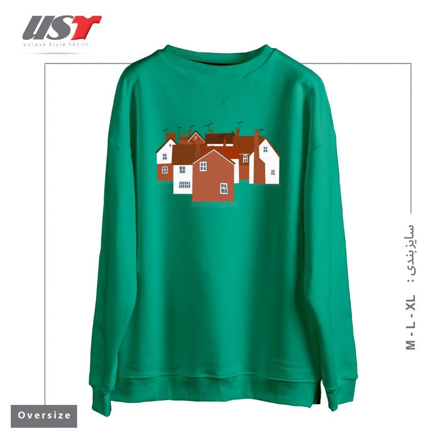 طرح TUNBRIDGE WELLS سوییشرت اورسایزرنگ سبز سدری