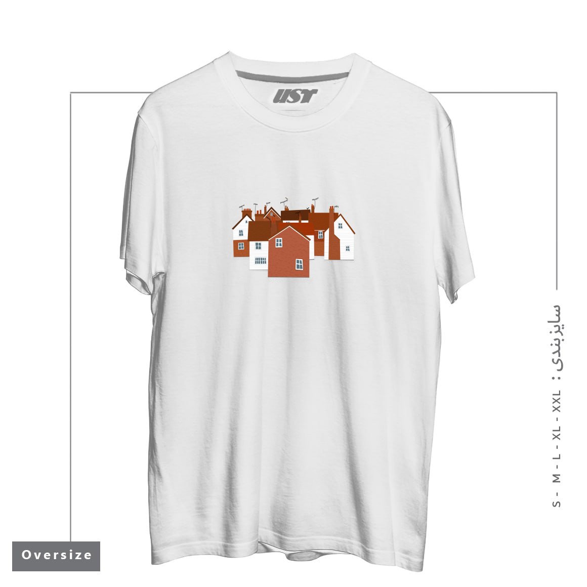 طرح TUNBRIDGE WELLS تیشرت اورسایزرنگ سفید