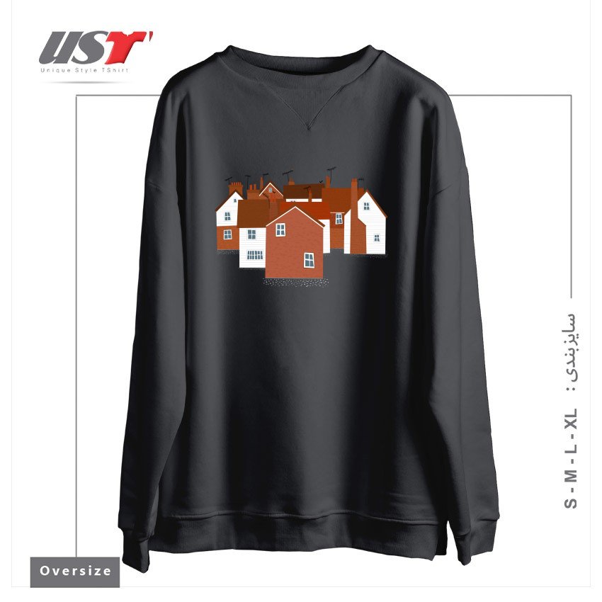 طرح TUNBRIDGE WELLS سوییشرت اورسایزرنگ دودی