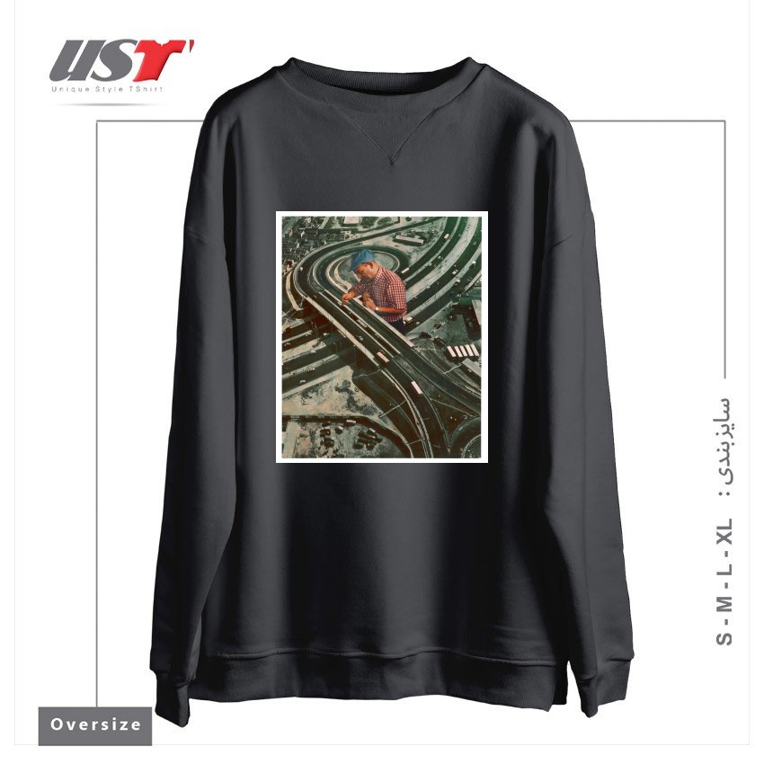 سوییشرت اورسایز طرح WORKER II