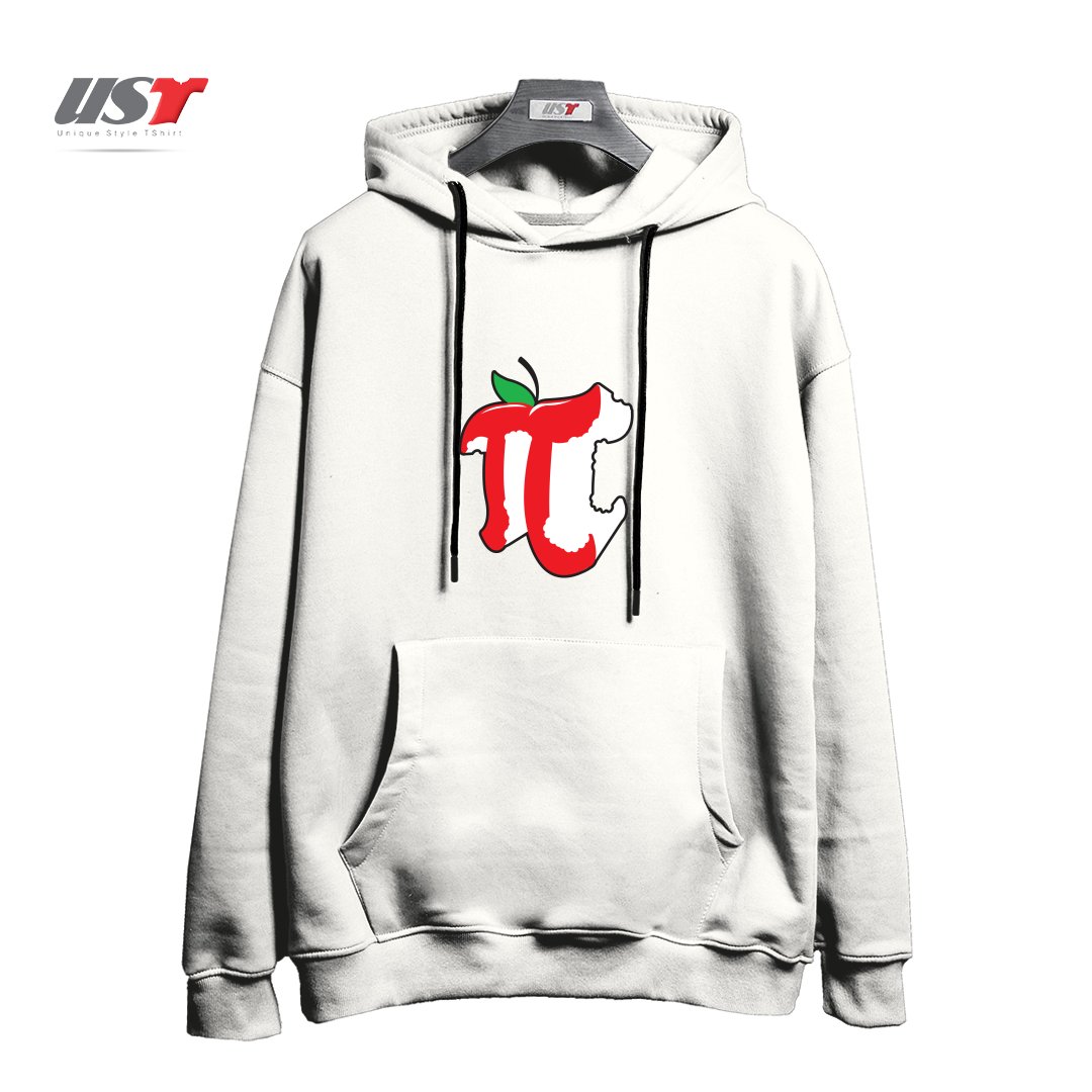طرح APPLE PI هودی اورسایزرنگ سفید