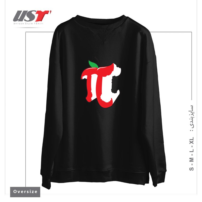 طرح APPLE PI سوییشرت اورسایزرنگ مشکی