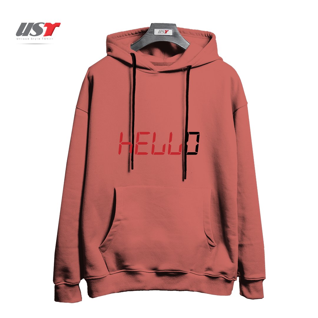 طرح CALCULATOR HELLO هودی اورسایزرنگ آجری