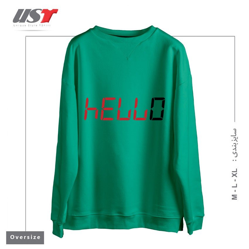 سوییشرت اورسایز طرح CALCULATOR HELLO