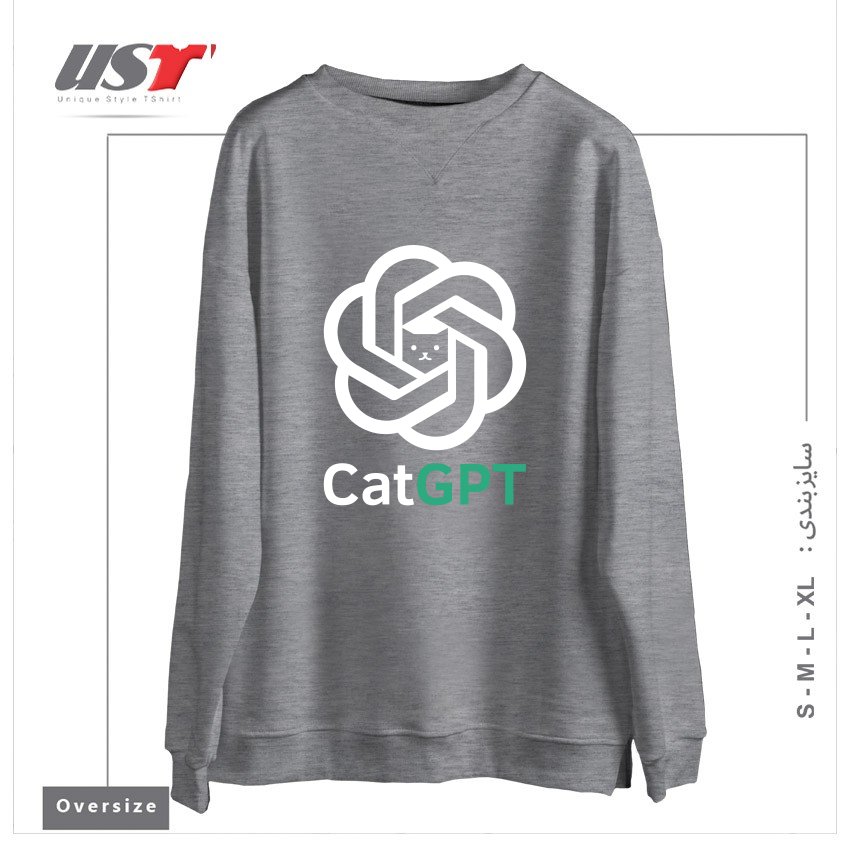 سوییشرت اورسایز طرح catgpt
