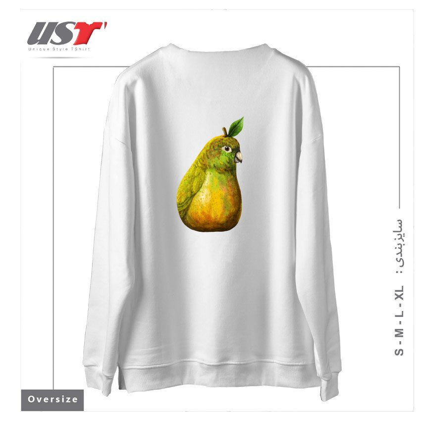 طرح BARTLETT PEARROT سوییشرت اورسایزرنگ سفید