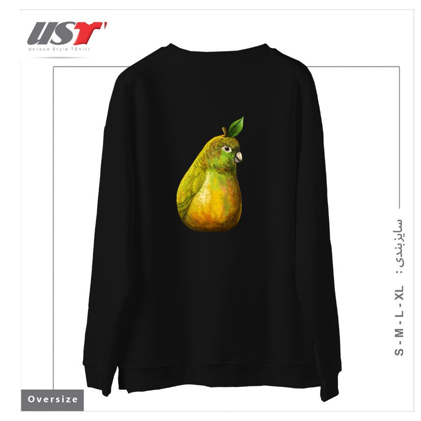 طرح BARTLETT PEARROT سوییشرت اورسایزرنگ مشکی